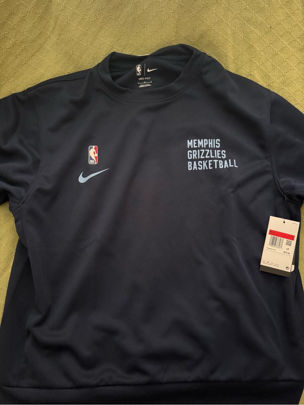 Nike Memphis Grizzlies Basketball Pullover - Navy size L